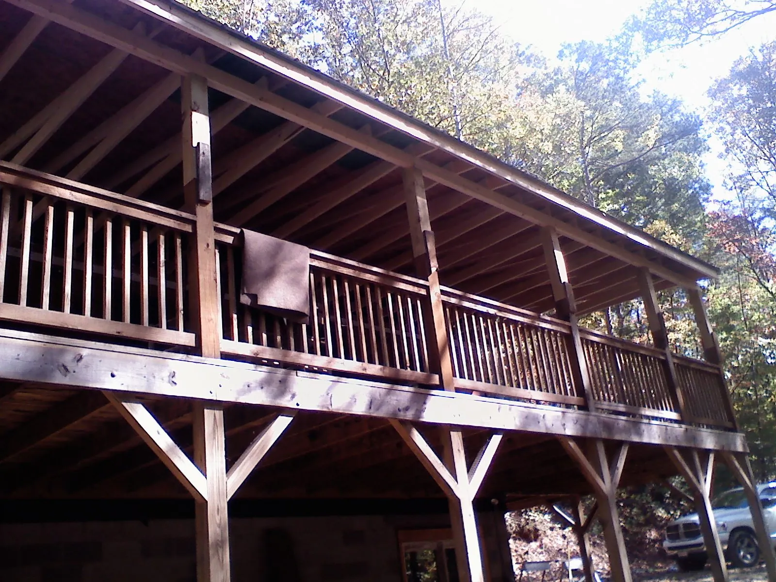 Timber framing under a new elevated porch and deck — Roof Leak Repair in Baltic by Roofing Brothers